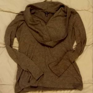Ann Taylor petite large grey cowl sweater